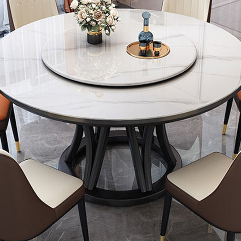Modern Style Dining Table Round Dining Table with Turntable for Kitchen Clearhalo 'Dining Tables & Seating' 'Dining Tables' 'dining_table' 'furn' 'furn_dining_table' 'Furniture' 'Kitchen & Dining Furniture' 6740338