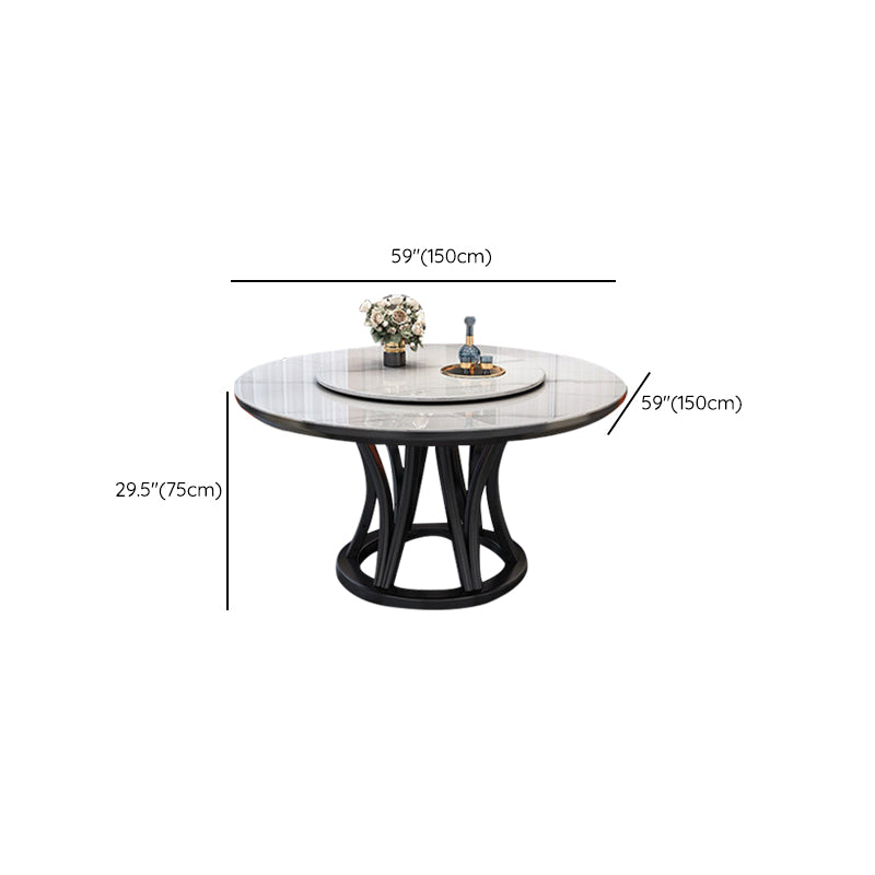 Modern Style Dining Table Round Dining Table with Turntable for Kitchen Clearhalo 'Dining Tables & Seating' 'Dining Tables' 'dining_table' 'furn' 'furn_dining_table' 'Furniture' 'Kitchen & Dining Furniture' 6740341