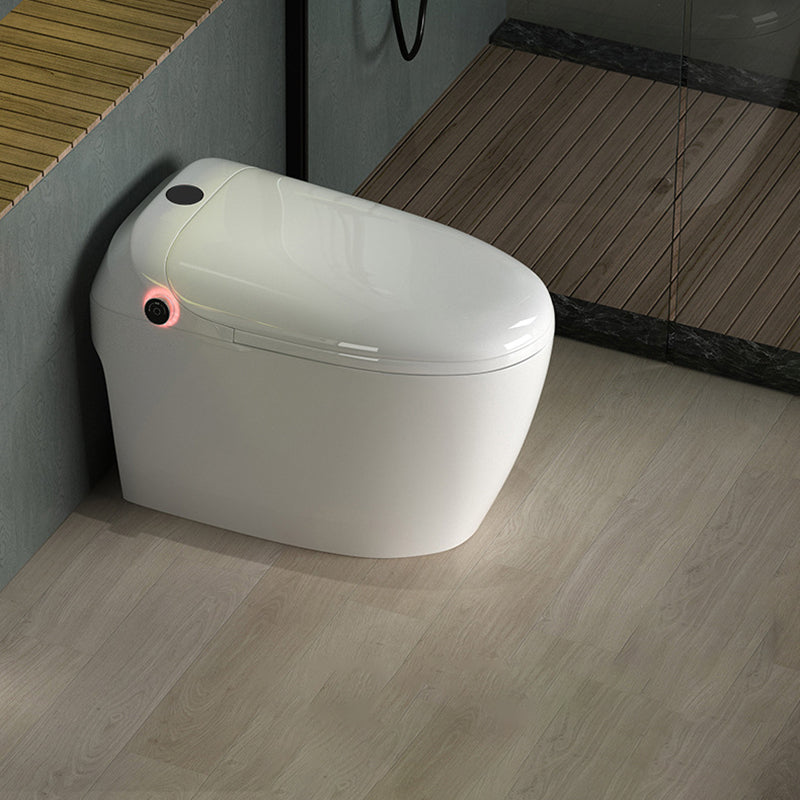 Contemporary Elongated Toilet Bowl White One Piece Toilet with Glazed Surface Constant temperature Seat Ring (Standard) 16" Clearhalo 'Bathroom Remodel & Bathroom Fixtures' 'Home Improvement' 'home_improvement' 'home_improvement_toilets' 'Toilets & Bidets' 'Toilets' 6740985