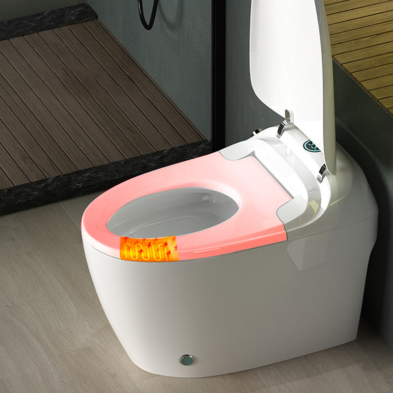 Contemporary Elongated Toilet Bowl White One Piece Toilet with Glazed Surface Clearhalo 'Bathroom Remodel & Bathroom Fixtures' 'Home Improvement' 'home_improvement' 'home_improvement_toilets' 'Toilets & Bidets' 'Toilets' 6740992
