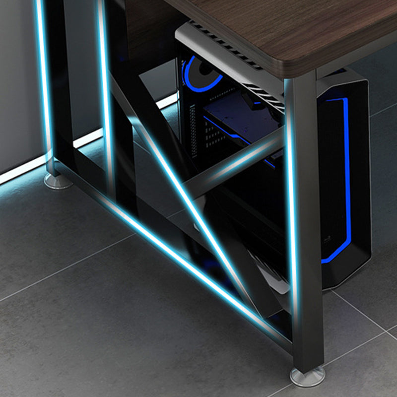 29.53 "H Moderne Office Desk Antique Finish Writing Desk met metalen benen