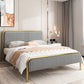 Cama de plataforma glamera marco de hierro cama estándar con cabecera rectangular