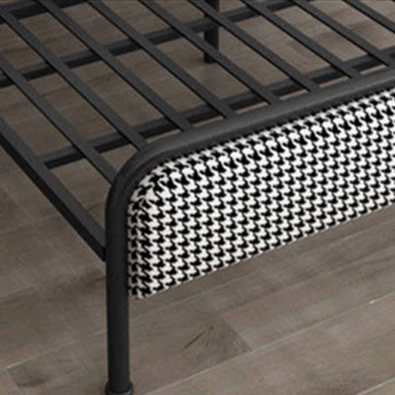 Cama de plataforma glamera marco de hierro cama estándar con cabecera rectangular