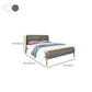 Cama de plataforma glamera marco de hierro cama estándar con cabecera rectangular