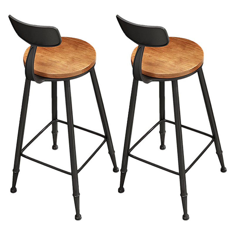 Industrial Style Wood 1/2 Pieces Bar Table Set Rectangle Bar Table for Home Brown 30"H Stools (Set of 2) Clearhalo 'Bar Furniture' 'furn' 'furn_home_bar_bar_sets' 'Furniture' 'Home Bars & Bar Sets' 'home_bar_bar_sets' 'Kitchen & Dining Furniture' 6741989