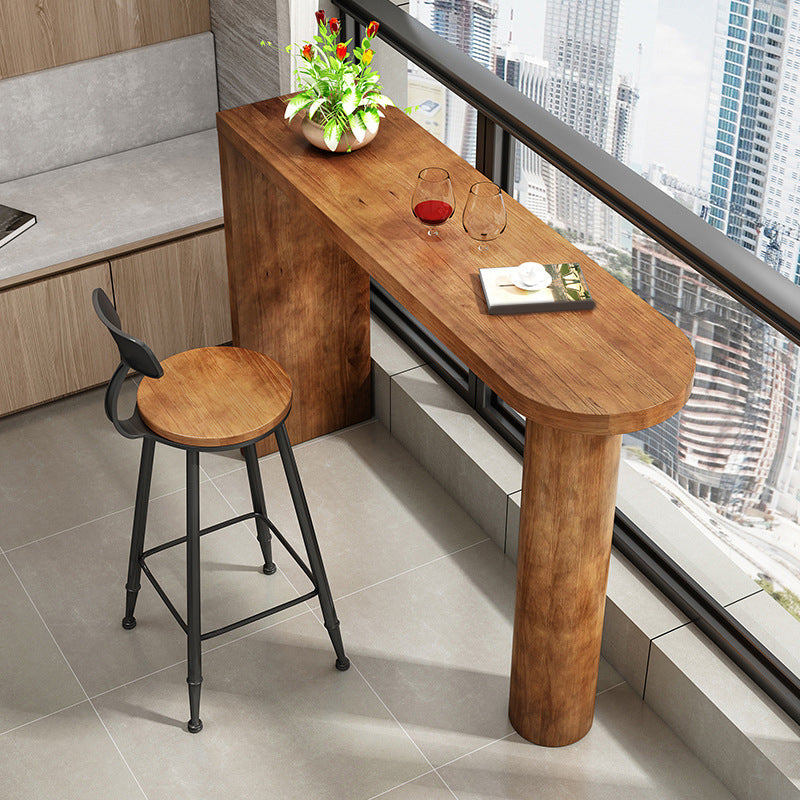 Industrial Style Wood 1/2 Pieces Bar Table Set Rectangle Bar Table for Home Clearhalo 'Bar Furniture' 'furn' 'furn_home_bar_bar_sets' 'Furniture' 'Home Bars & Bar Sets' 'home_bar_bar_sets' 'Kitchen & Dining Furniture' 6741990