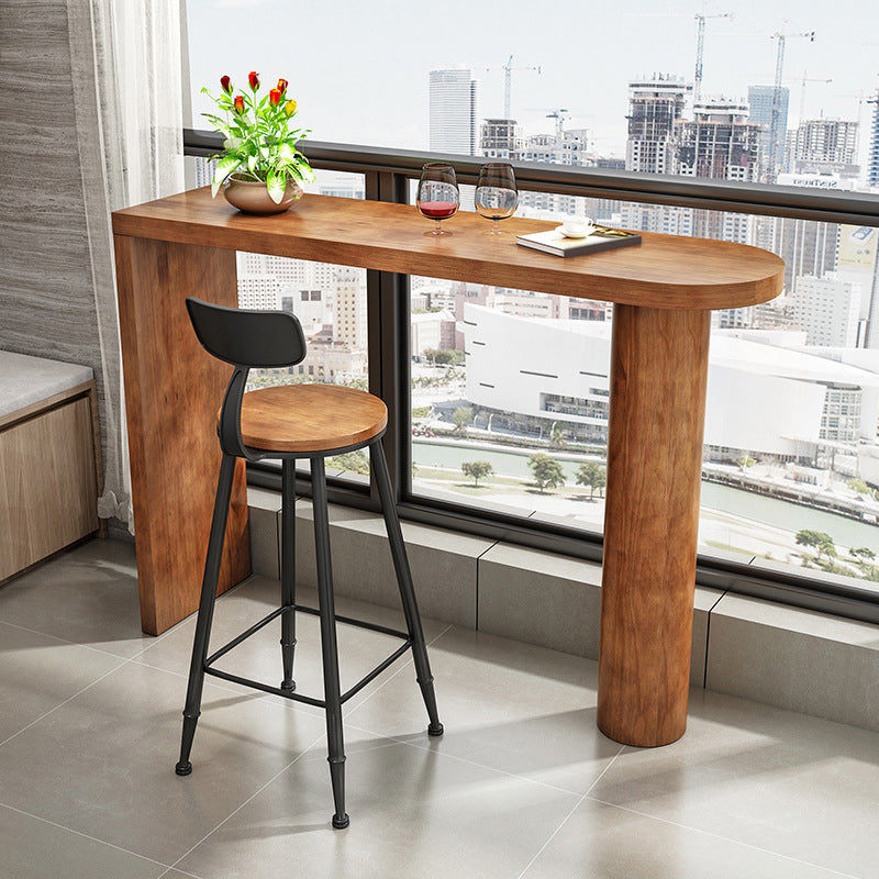 Industrial Style Wood 1/2 Pieces Bar Table Set Rectangle Bar Table for Home Clearhalo 'Bar Furniture' 'furn' 'furn_home_bar_bar_sets' 'Furniture' 'Home Bars & Bar Sets' 'home_bar_bar_sets' 'Kitchen & Dining Furniture' 6741991