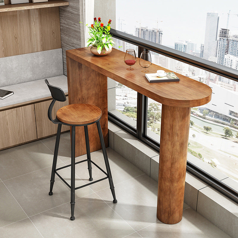 Industrial Style Wood 1/2 Pieces Bar Table Set Rectangle Bar Table for Home Clearhalo 'Bar Furniture' 'furn' 'furn_home_bar_bar_sets' 'Furniture' 'Home Bars & Bar Sets' 'home_bar_bar_sets' 'Kitchen & Dining Furniture' 6741992