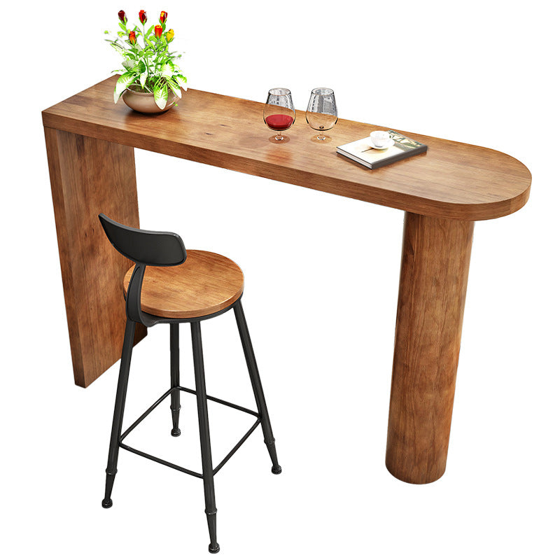 Industrial Style Wood 1/2 Pieces Bar Table Set Rectangle Bar Table for Home Clearhalo 'Bar Furniture' 'furn' 'furn_home_bar_bar_sets' 'Furniture' 'Home Bars & Bar Sets' 'home_bar_bar_sets' 'Kitchen & Dining Furniture' 6741998