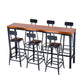 Industrial Bar Table Set 1/4/7/9 Pieces Solid Wood Pub Table Set for Indoor 7 Pieces: Table, 6 Stools Clearhalo 'Bar Furniture' 'furn' 'furn_home_bar_bar_sets' 'Furniture' 'Home Bars & Bar Sets' 'home_bar_bar_sets' 'Kitchen & Dining Furniture' 6742032