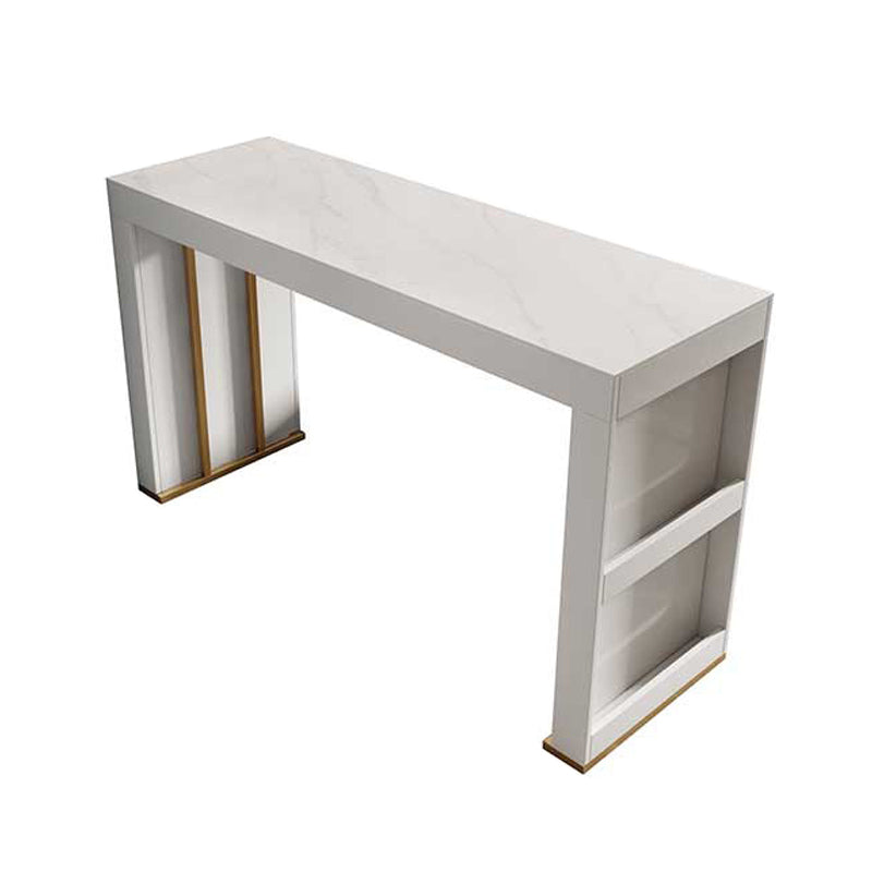 Stone Bar Table Set Modern Style Rectangle 1/2/3 Pieces Bar table with Backless Stools Clearhalo 'Bar Furniture' 'furn' 'furn_home_bar_bar_sets' 'Furniture' 'Home Bars & Bar Sets' 'home_bar_bar_sets' 'Kitchen & Dining Furniture' 6742141