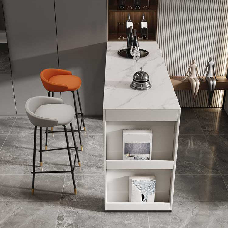 Stone Bar Table Set Modern Style Rectangle 1/2/3 Pieces Bar table with Backless Stools Clearhalo 'Bar Furniture' 'furn' 'furn_home_bar_bar_sets' 'Furniture' 'Home Bars & Bar Sets' 'home_bar_bar_sets' 'Kitchen & Dining Furniture' 6742145