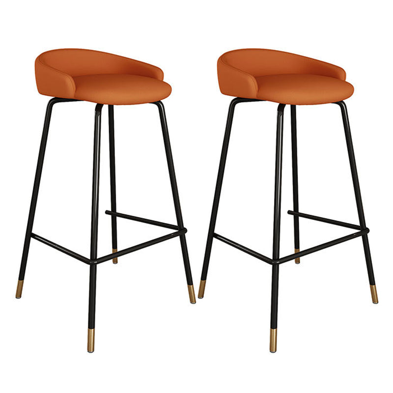 Stone Bar Table Set Modern Style Rectangle 1/2/3 Pieces Bar table with Backless Stools Orange 30"H Stools (Set of 2) Clearhalo 'Bar Furniture' 'furn' 'furn_home_bar_bar_sets' 'Furniture' 'Home Bars & Bar Sets' 'home_bar_bar_sets' 'Kitchen & Dining Furniture' 6742146