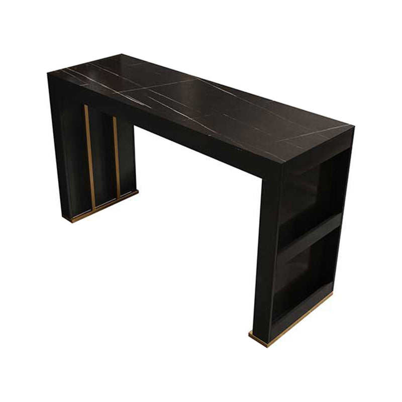 Stone Bar Table Set Modern Style Rectangle 1/2/3 Pieces Bar table with Backless Stools Clearhalo 'Bar Furniture' 'furn' 'furn_home_bar_bar_sets' 'Furniture' 'Home Bars & Bar Sets' 'home_bar_bar_sets' 'Kitchen & Dining Furniture' 6742148