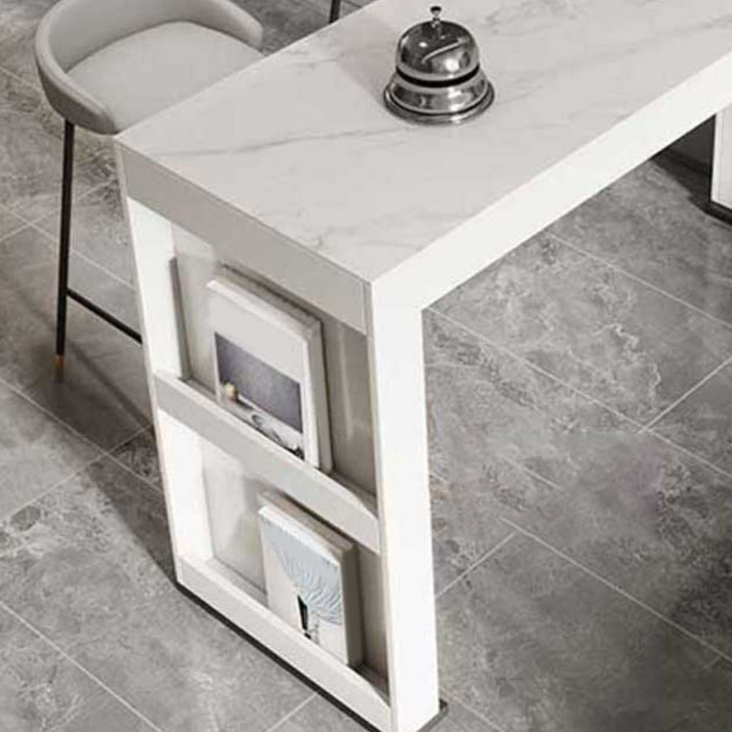Stone Bar Table Set Modern Style Rectangle 1/2/3 Pieces Bar table with Backless Stools Clearhalo 'Bar Furniture' 'furn' 'furn_home_bar_bar_sets' 'Furniture' 'Home Bars & Bar Sets' 'home_bar_bar_sets' 'Kitchen & Dining Furniture' 6742150