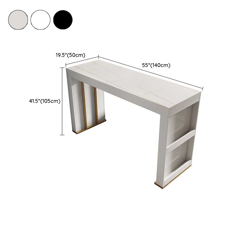 Stone Bar Table Set Modern Style Rectangle 1/2/3 Pieces Bar table with Backless Stools Clearhalo 'Bar Furniture' 'furn' 'furn_home_bar_bar_sets' 'Furniture' 'Home Bars & Bar Sets' 'home_bar_bar_sets' 'Kitchen & Dining Furniture' 6742152