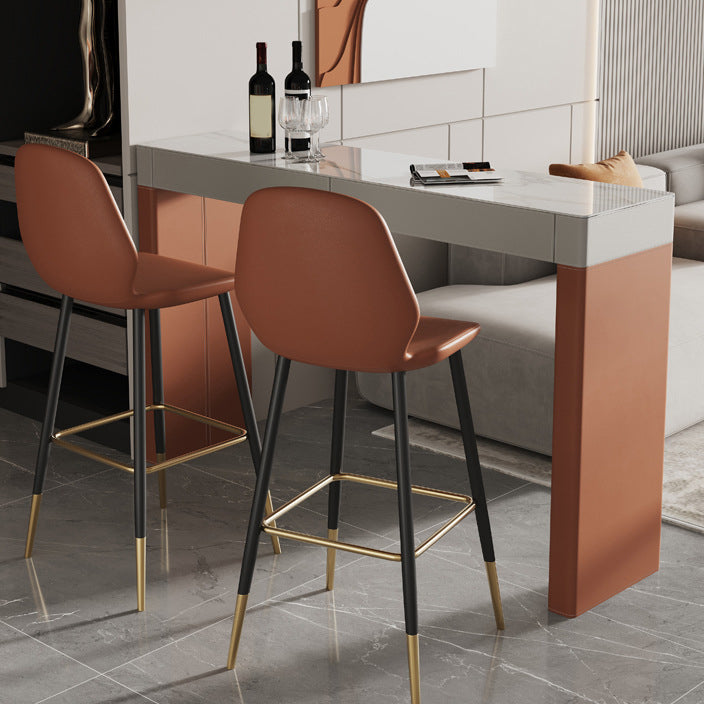 Juego de mesa de bar rectangular de piedra sinterizada de estilo moderno de 1/2/3 piezas para uso doméstico