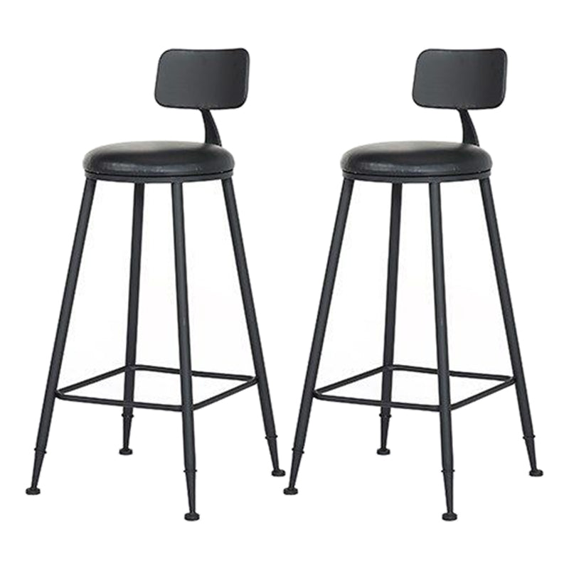 Industrial Style Bar Table Set 1/2/6/11 Pieces Solid Wood Rectangle Table and Stool Set Black 30"H Stools (Set of 2) Clearhalo 'Bar Furniture' 'furn' 'furn_home_bar_bar_sets' 'Furniture' 'Home Bars & Bar Sets' 'home_bar_bar_sets' 'Kitchen & Dining Furniture' 6742174