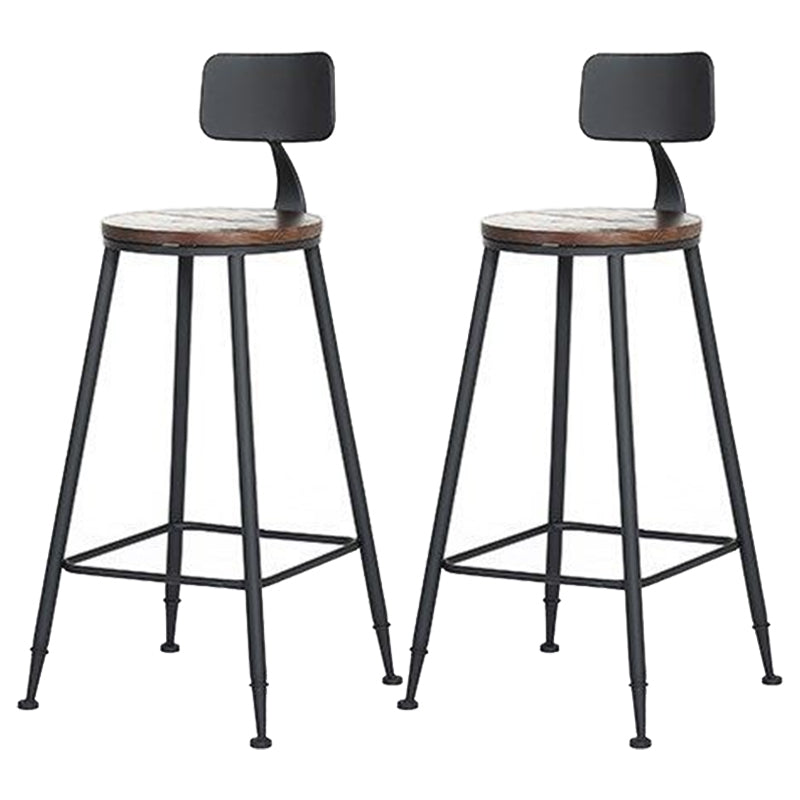 Industrial Style Bar Table Set 1/2/6/11 Pieces Solid Wood Rectangle Table and Stool Set Brown 30"H Stools (Set of 2) Clearhalo 'Bar Furniture' 'furn' 'furn_home_bar_bar_sets' 'Furniture' 'Home Bars & Bar Sets' 'home_bar_bar_sets' 'Kitchen & Dining Furniture' 6742175
