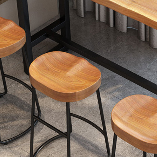 Industrial Style Bar Table Set 1/9 Pieces Solid Wood Rectangle Table and Stool Set Clearhalo 'Bar Furniture' 'furn' 'furn_home_bar_bar_sets' 'Furniture' 'Home Bars & Bar Sets' 'home_bar_bar_sets' 'Kitchen & Dining Furniture' 6742220