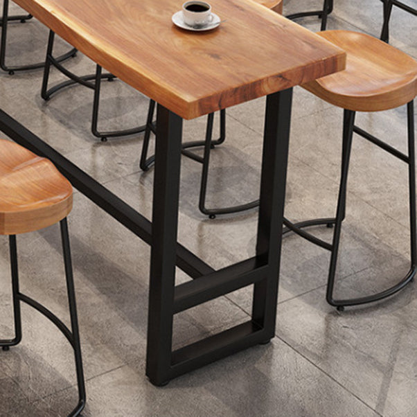 Industrial Style Bar Table Set 1/9 Pieces Solid Wood Rectangle Table and Stool Set Clearhalo 'Bar Furniture' 'furn' 'furn_home_bar_bar_sets' 'Furniture' 'Home Bars & Bar Sets' 'home_bar_bar_sets' 'Kitchen & Dining Furniture' 6742222