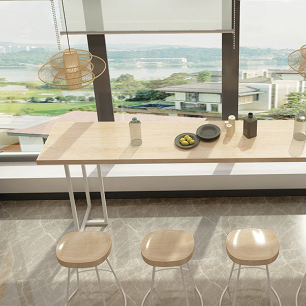 Juego de mesa de Bar de madera maciza, mesa de Bar rectangular moderna de 1/2/5/6 piezas con taburetes sin respaldo