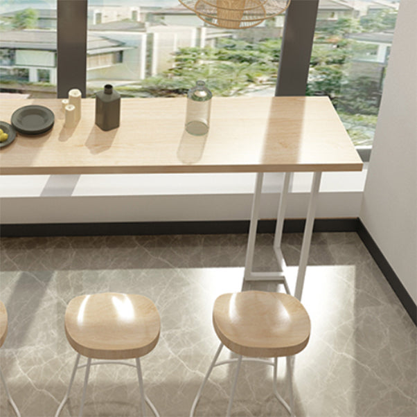 Juego de mesa de Bar de madera maciza, mesa de Bar rectangular moderna de 1/2/5/6 piezas con taburetes sin respaldo