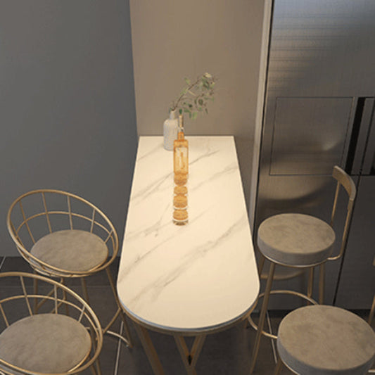 Industrial 1/2/3/5 Pieces Bar Table Set Rectangle Stone Counter Table with High Stools