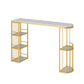 Contemporary Stone Bar Table Set 1/3 Pieces Bar table with Upholstered Stools for Indoor