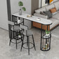 Contemporary Stone Bar Table Set 1/3 Pieces Bar table with Upholstered Stools for Indoor