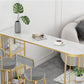 Contemporary Stone Bar Table Set 1/3 Pieces Bar table with Upholstered Stools for Indoor