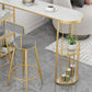 Contemporary Stone Bar Table Set 1/3 Pieces Bar table with Upholstered Stools for Indoor