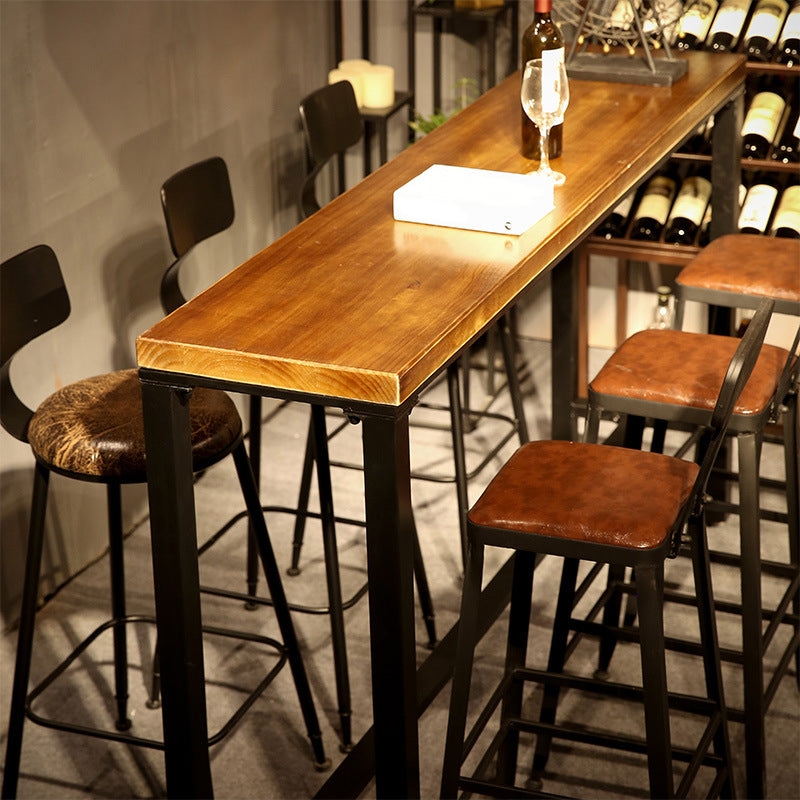 Juego de barra de estilo industrial, juego de comedor de pub de madera maciza de 1/2/3/4/7 piezas para interior