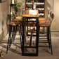 Juego de barra de estilo industrial, juego de comedor de pub de madera maciza de 1/2/3/4/7 piezas para interior