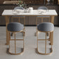 Glam Sintered Stone 1/2/5 Pieces Bar Table Set Rectangle Bar Table with Metal Legs