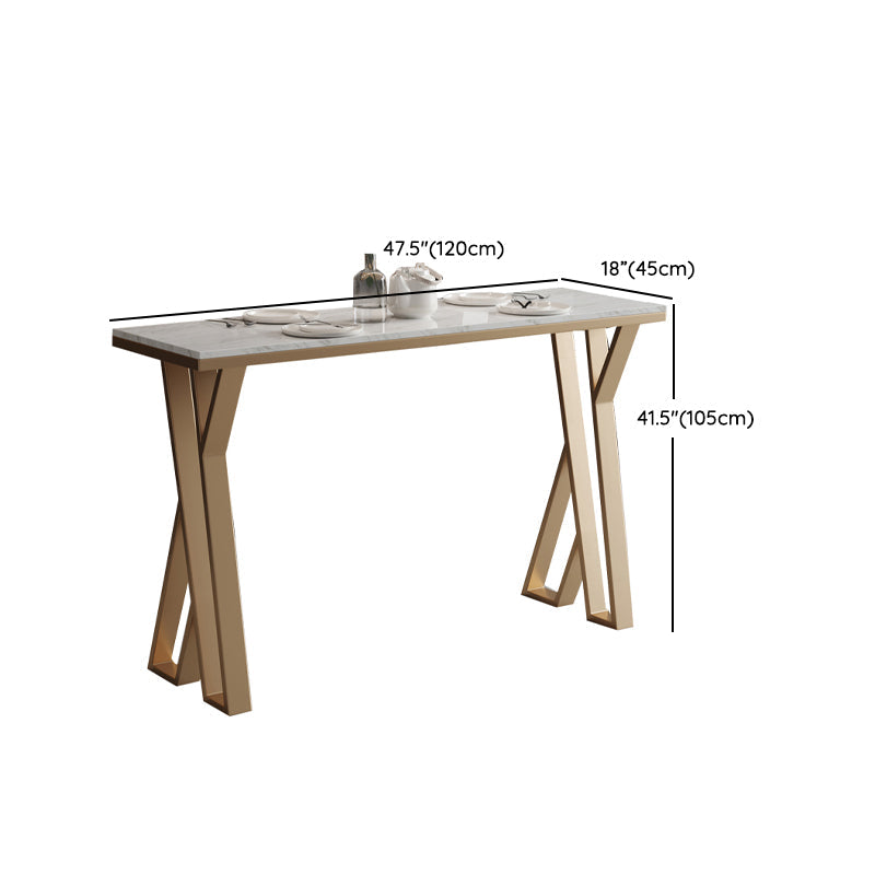 Glam Sintered Stone 1/2/5 Pieces Bar Table Set Rectangle Bar Table with Metal Legs