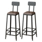 Industrial Wooden 1/2/5 Pieces Bar Table Set Rectangle Bar Table with Metal Legs Dark-Brown 30"H Stools (Set of 2) Clearhalo 'Bar Furniture' 'furn' 'furn_home_bar_bar_sets' 'Furniture' 'Home Bars & Bar Sets' 'home_bar_bar_sets' 'Kitchen & Dining Furniture' 6742413