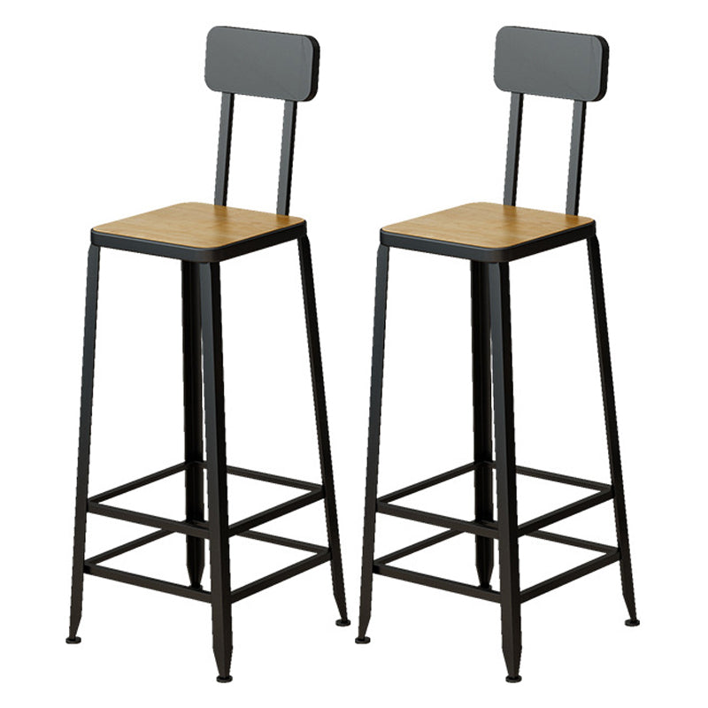 Industrial Wooden 1/2/5 Pieces Bar Table Set Rectangle Bar Table with Metal Legs Light-Brown 26"H Stool (Single) Clearhalo 'Bar Furniture' 'furn' 'furn_home_bar_bar_sets' 'Furniture' 'Home Bars & Bar Sets' 'home_bar_bar_sets' 'Kitchen & Dining Furniture' 6742414