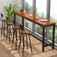 Industrial Wooden 1/2/5 Pieces Bar Table Set Rectangle Bar Table with Metal Legs 5 Pieces: Table, 4 Stools Clearhalo 'Bar Furniture' 'furn' 'furn_home_bar_bar_sets' 'Furniture' 'Home Bars & Bar Sets' 'home_bar_bar_sets' 'Kitchen & Dining Furniture' 6742415