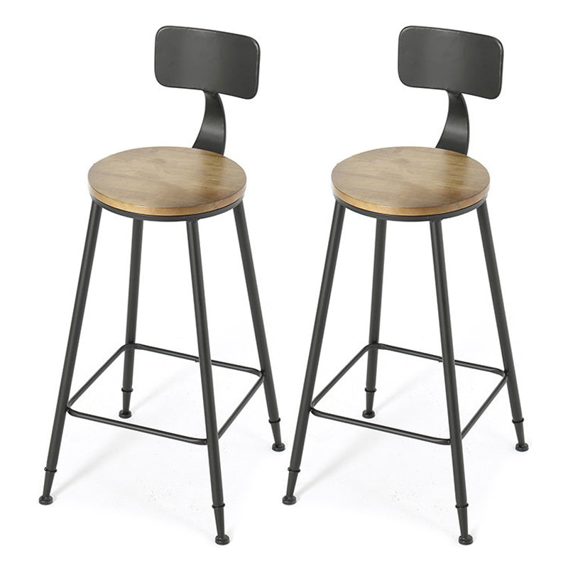 Industrial Wooden 1/2/5 Pieces Bar Table Set Rectangle Bar Table with Metal Legs Natural 29.5"H Stool (Set of 2) Clearhalo 'Bar Furniture' 'furn' 'furn_home_bar_bar_sets' 'Furniture' 'Home Bars & Bar Sets' 'home_bar_bar_sets' 'Kitchen & Dining Furniture' 6742416
