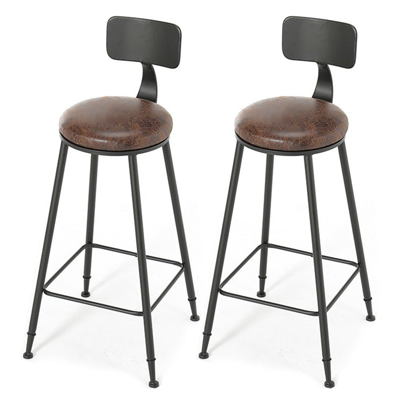 Industrial Wooden 1/2/5 Pieces Bar Table Set Rectangle Bar Table with Metal Legs Brown 30"H Stools (Set of 2) Clearhalo 'Bar Furniture' 'furn' 'furn_home_bar_bar_sets' 'Furniture' 'Home Bars & Bar Sets' 'home_bar_bar_sets' 'Kitchen & Dining Furniture' 6742418