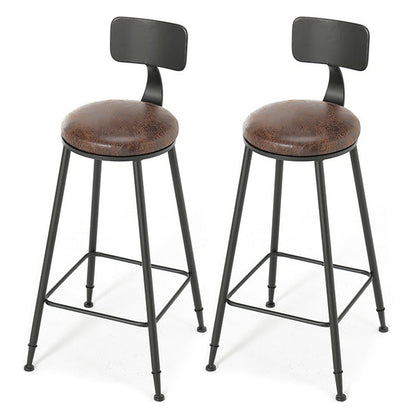 Industrial Wooden 1/2/5 Pieces Bar Table Set Rectangle Bar Table with Metal Legs Brown 30"H Stools (Set of 2) Clearhalo 'Bar Furniture' 'furn' 'furn_home_bar_bar_sets' 'Furniture' 'Home Bars & Bar Sets' 'home_bar_bar_sets' 'Kitchen & Dining Furniture' 6742418