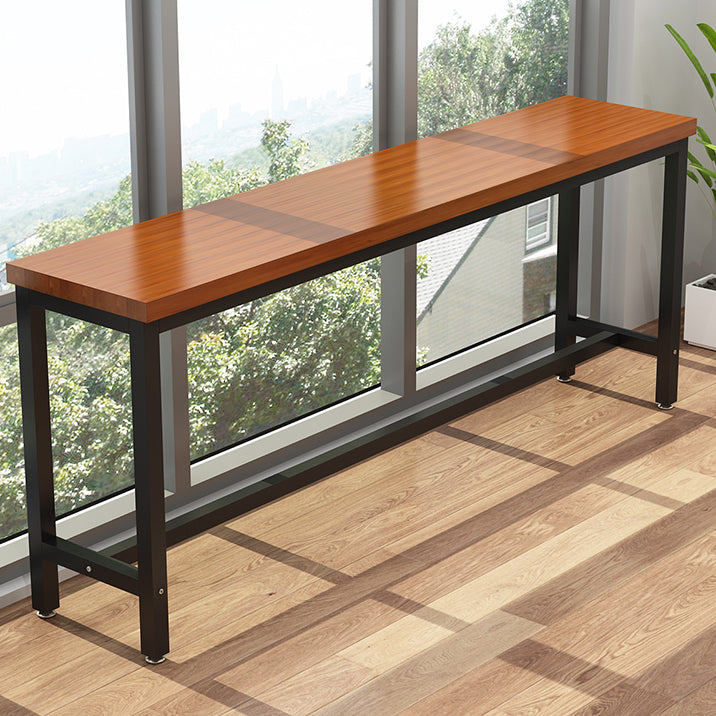 Industrial Wooden 1/2/5 Pieces Bar Table Set Rectangle Bar Table with Metal Legs Clearhalo 'Bar Furniture' 'furn' 'furn_home_bar_bar_sets' 'Furniture' 'Home Bars & Bar Sets' 'home_bar_bar_sets' 'Kitchen & Dining Furniture' 6742419