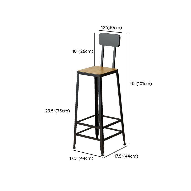 Industrial Wooden 1/2/5 Pieces Bar Table Set Rectangle Bar Table with Metal Legs Clearhalo 'Bar Furniture' 'furn' 'furn_home_bar_bar_sets' 'Furniture' 'Home Bars & Bar Sets' 'home_bar_bar_sets' 'Kitchen & Dining Furniture' 6742433