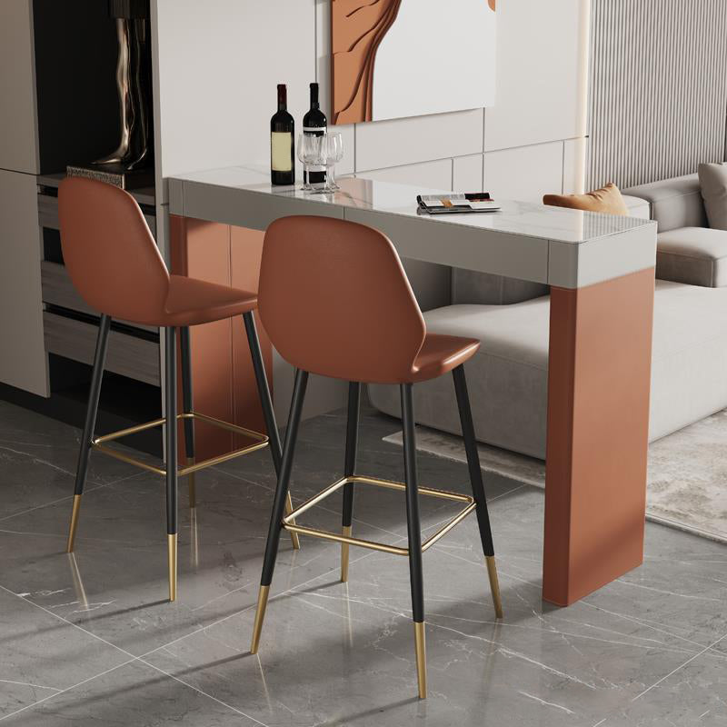 Modern Sintered Stone 1/2/3 Pieces Bar Table Set Rectangle Bar Table with Metal Legs 3 Pieces: Table, 2 Stools Clearhalo 'Bar Furniture' 'furn' 'furn_home_bar_bar_sets' 'Furniture' 'Home Bars & Bar Sets' 'home_bar_bar_sets' 'Kitchen & Dining Furniture' 6742475