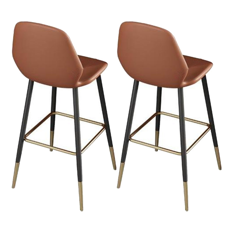 Modern Sintered Stone 1/2/3 Pieces Bar Table Set Rectangle Bar Table with Metal Legs Orange 30"H Stools (Set of 2) Clearhalo 'Bar Furniture' 'furn' 'furn_home_bar_bar_sets' 'Furniture' 'Home Bars & Bar Sets' 'home_bar_bar_sets' 'Kitchen & Dining Furniture' 6742476
