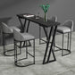 Industrielles 1/5-teiliges Bartisch-Set, rechteckiger Stein-Thekentisch mit hohen Hockern