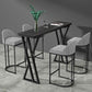 Industrielles 1/5-teiliges Bartisch-Set, rechteckiger Stein-Thekentisch mit hohen Hockern