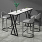 Industrielles 1/5-teiliges Bartisch-Set, rechteckiger Stein-Thekentisch mit hohen Hockern