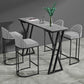 Industrielles 1/5-teiliges Bartisch-Set, rechteckiger Stein-Thekentisch mit hohen Hockern